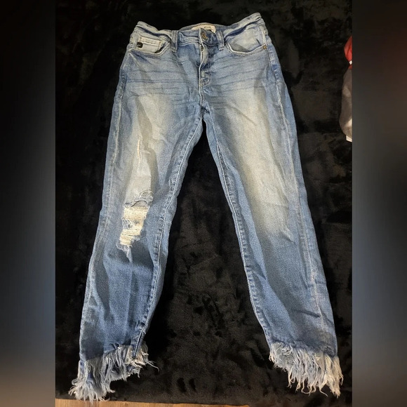 KanCan - Distressed, Frayed Ankle Jeans - Size 7/27 - Light Wash - Picture 4 of 11